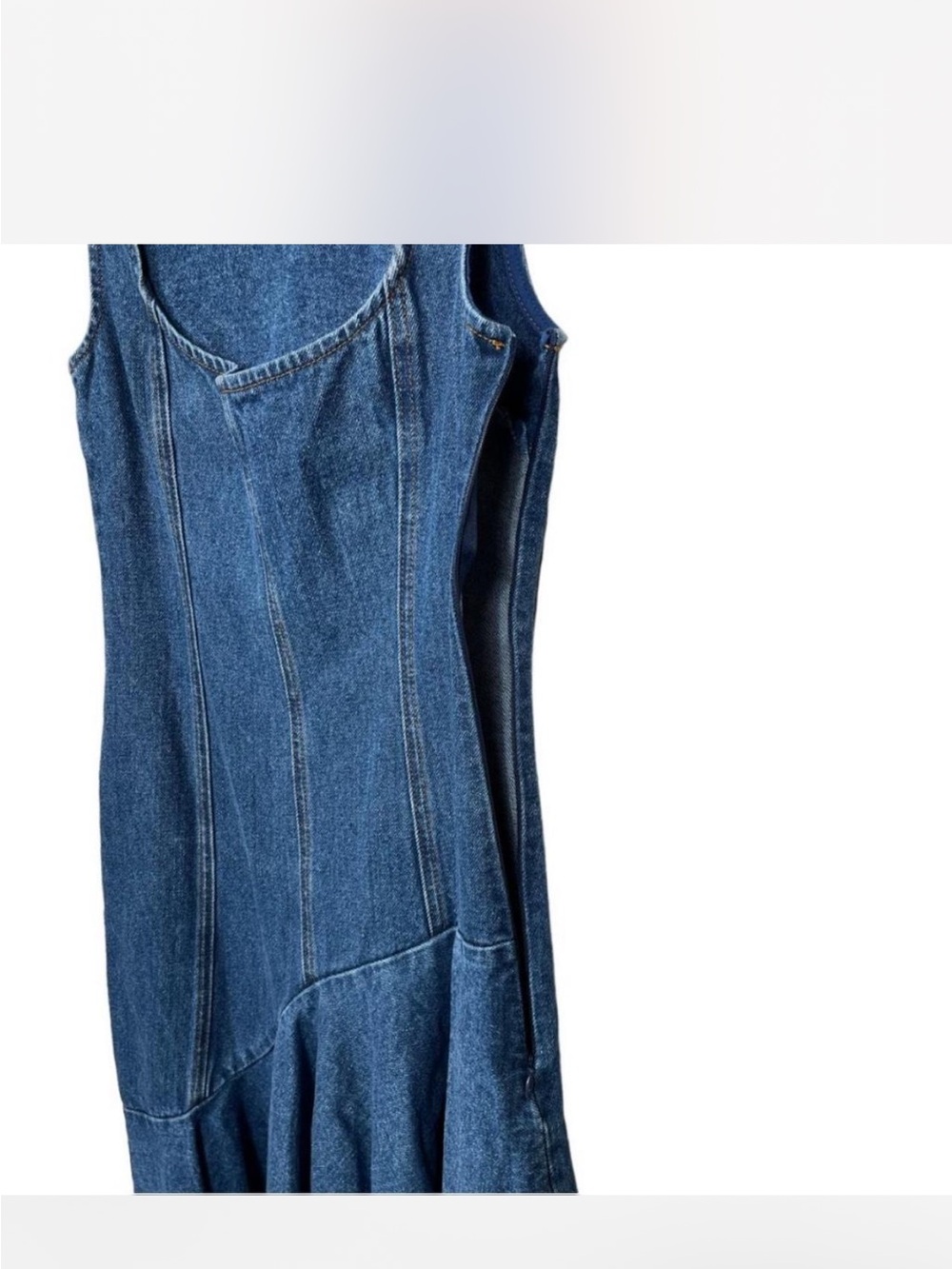 Solace London Lewis Blue Denim High-Low A-Line Dress Sz 4 - Picture 8 of 8